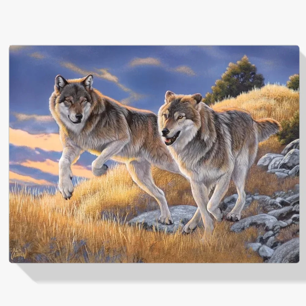Pintura Diamante - Lobos del bosque