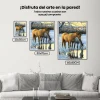 Pintura Diamante - Los caballos beben agua