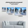 Pintura Diamante - Los lobos corren por la nieve
