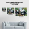 Pintura Diamante - Los pandas comen bambú