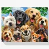 Pintura Diamante - Los perros muestran la lengua