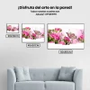 Pintura Diamante - Mariposa con flores rosas 5 paneles