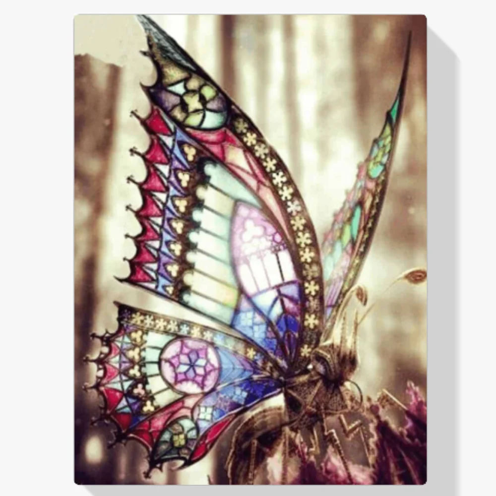 Pintura Diamante - Mariposa de colores al sol
