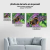 Pintura Diamante - Mariposa en una flor morada