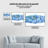 Pintura Diamante - Mariposa sobre flor brillante 5 paneles