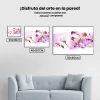 Pintura Diamante - Mariposa sobre flor con tono rosa 5 paneles