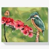 Pintura Diamante - Mariposa y martín pescador
