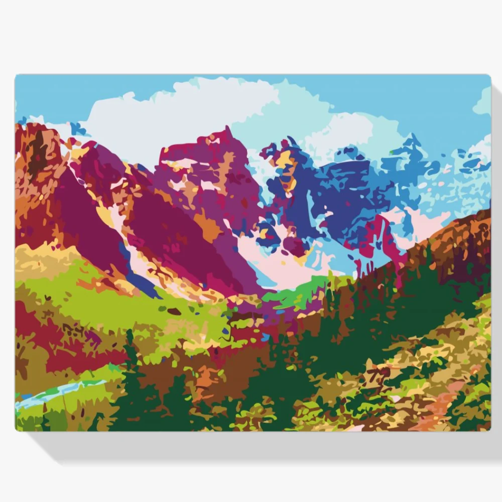 Pintura Diamante - Montañas coloridas
