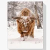 Pintura Diamante - Montañés escocés en un paisaje invernal de naturaleza