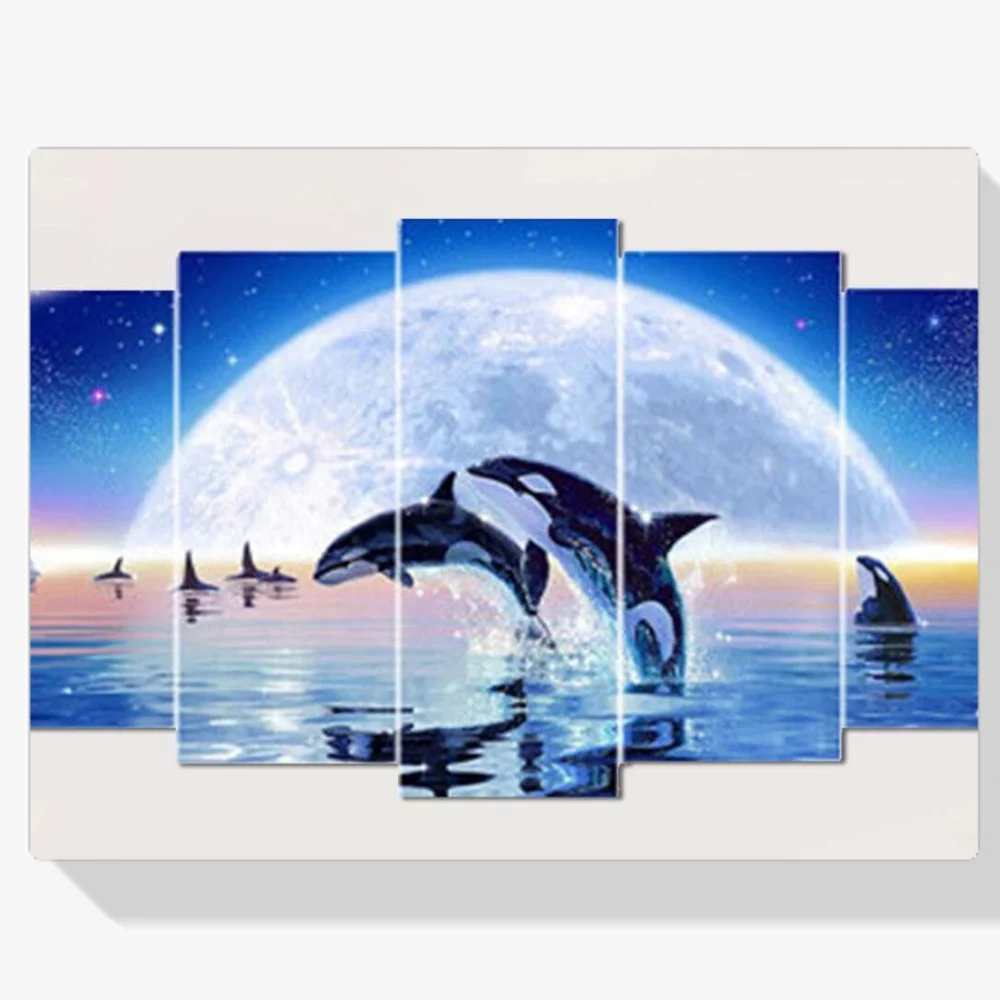Pintura Diamante - Orcas en el agua 5 eclosiones