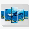 Pintura Diamante - Orcas en el mar 5 paneles