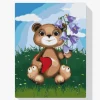Pintura Diamante - Osito de peluche con lirio de los valles