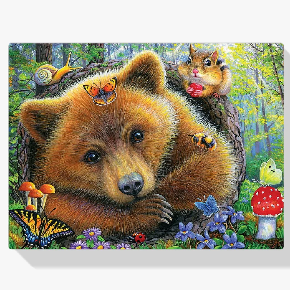 Pintura Diamante - Oso con animales