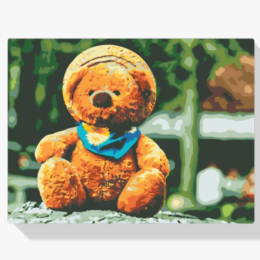 Pintura Diamante - Oso con sombrero