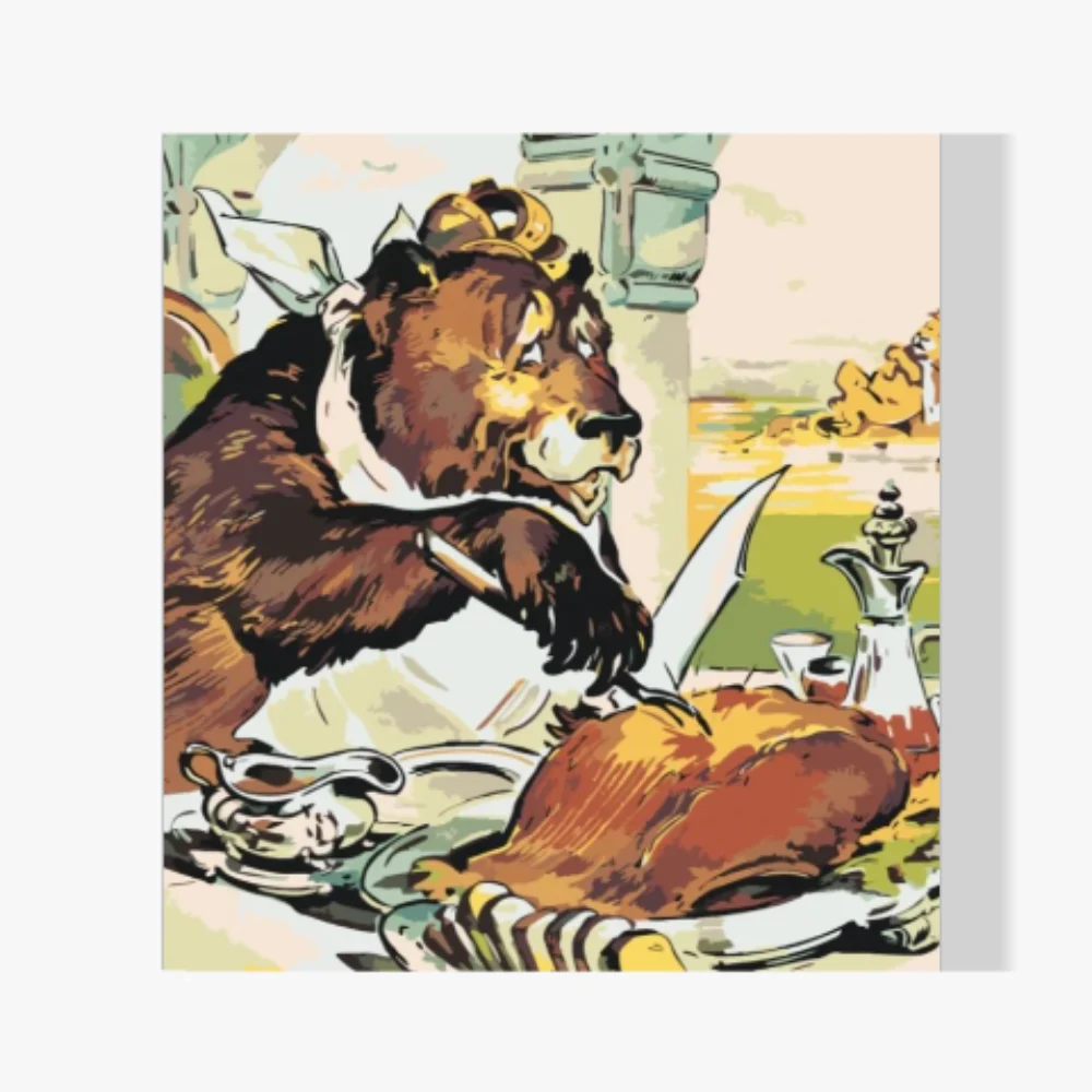 Pintura Diamante - Oso en el restaurante