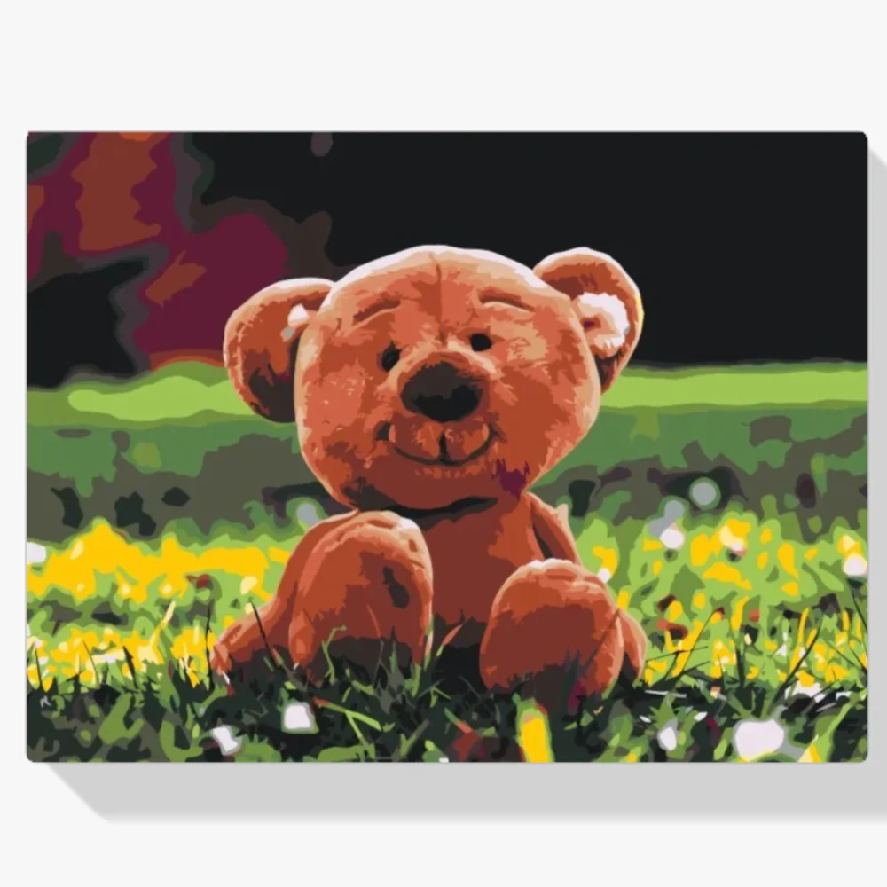 Pintura Diamante - Oso en la hierba