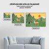 Pintura Diamante - Paisaje con ciervos