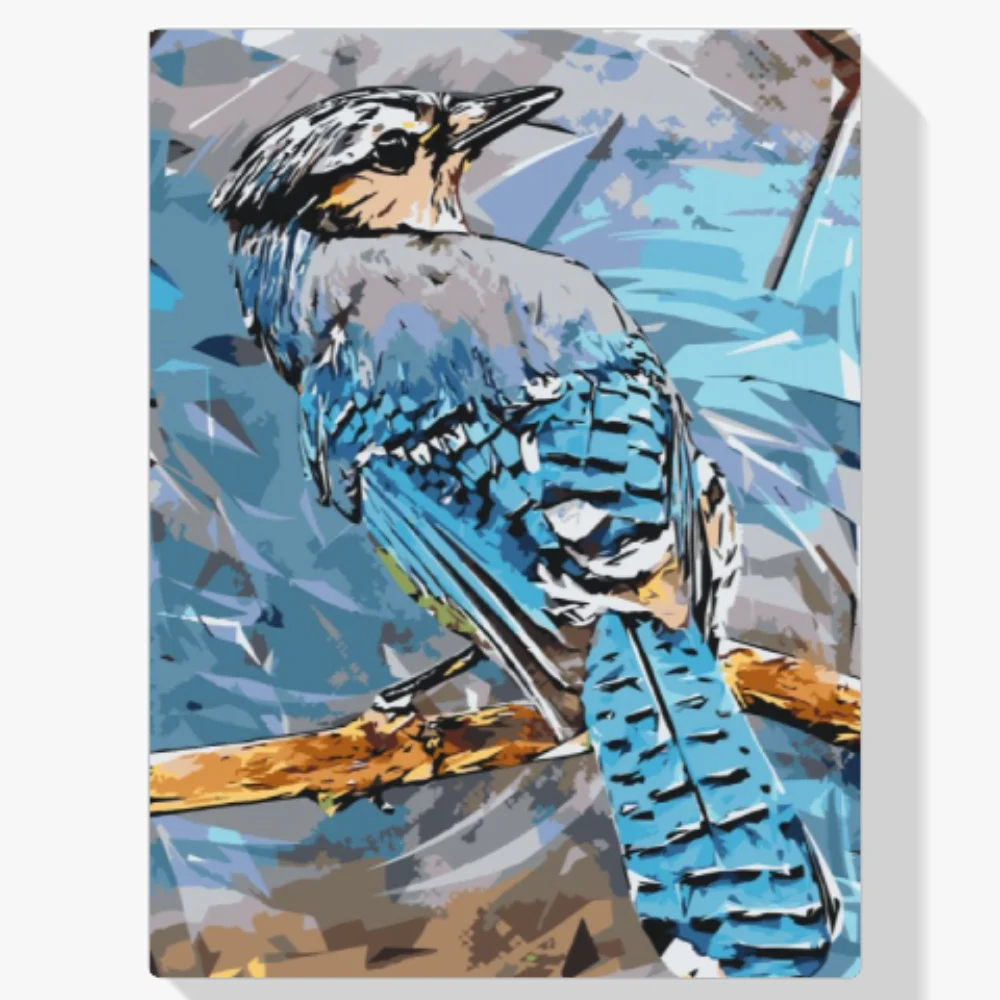 Pintura Diamante - Pájaro arrendajo azul