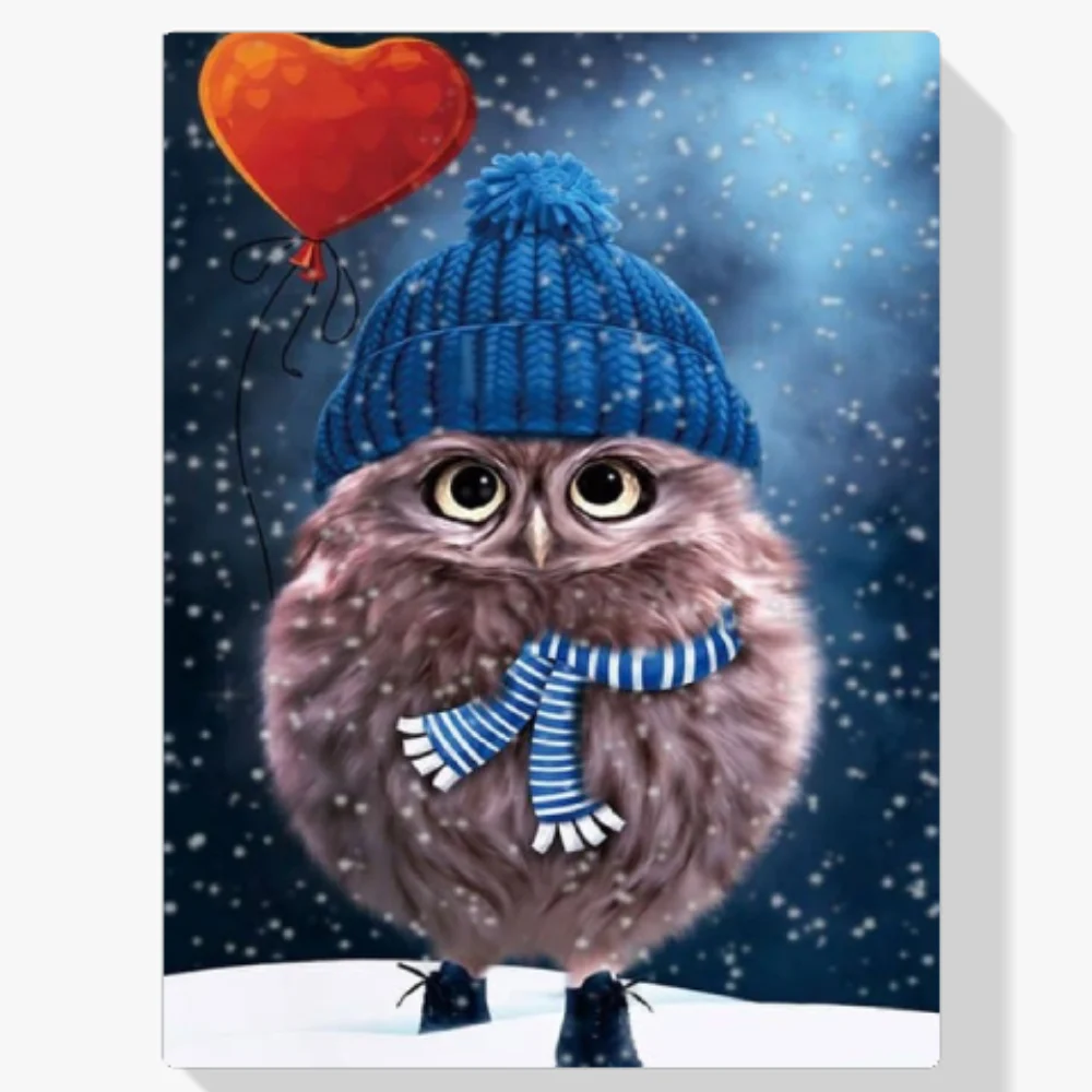 Pintura Diamante - Pájaro enojado de invierno