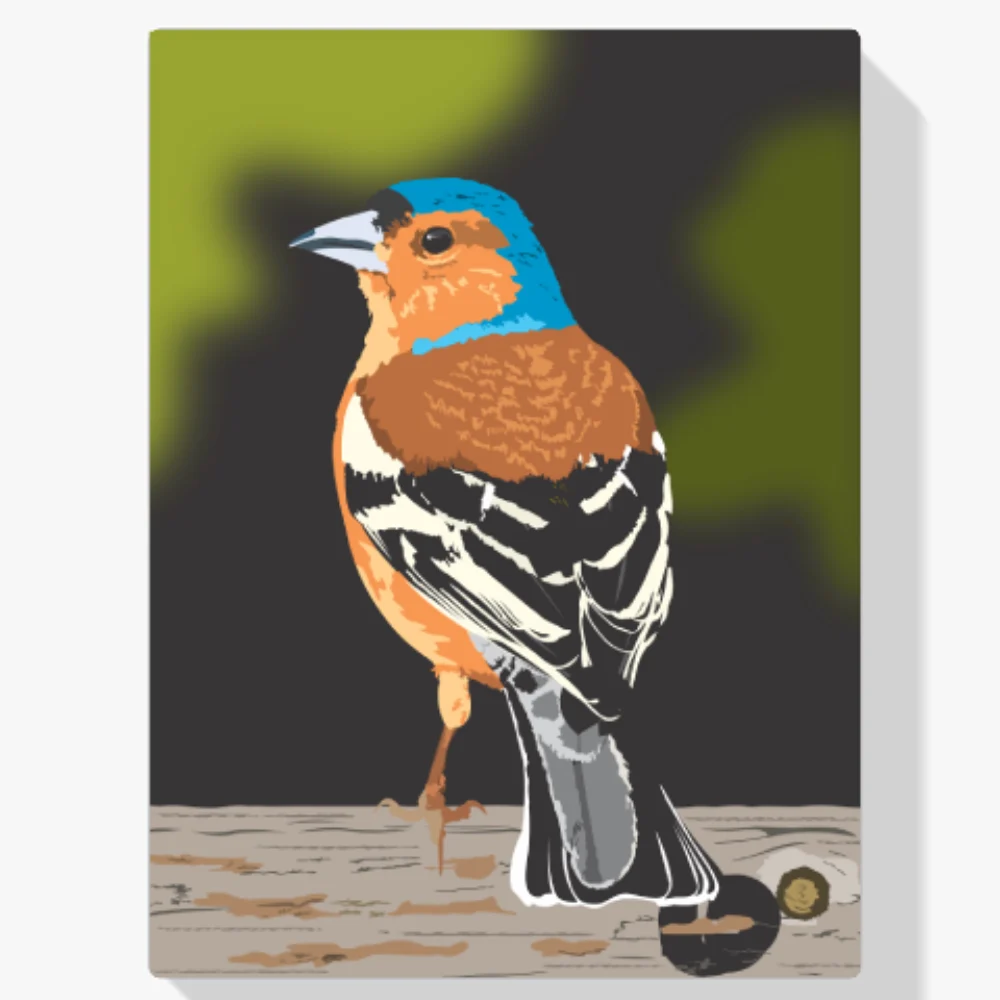 Pintura Diamante - Pájaro sobre madera