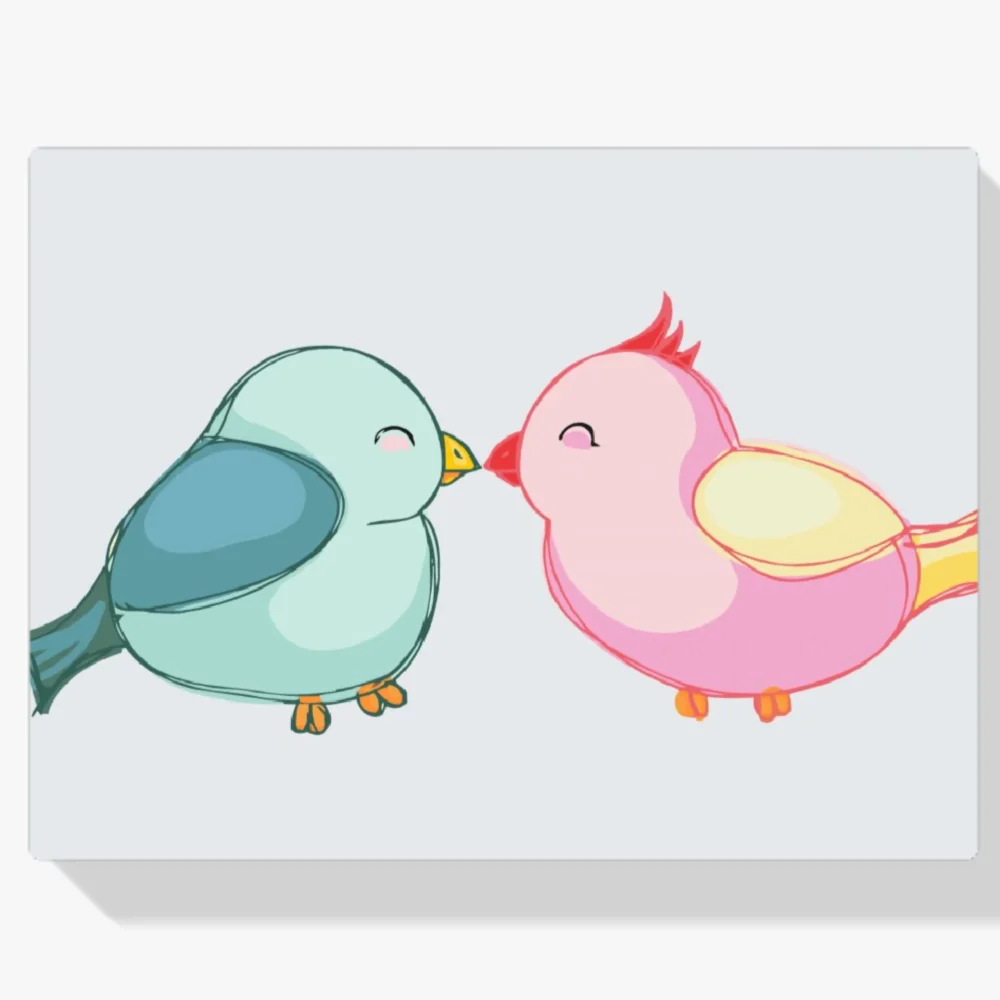 Pintura Diamante - Pájaros de amor