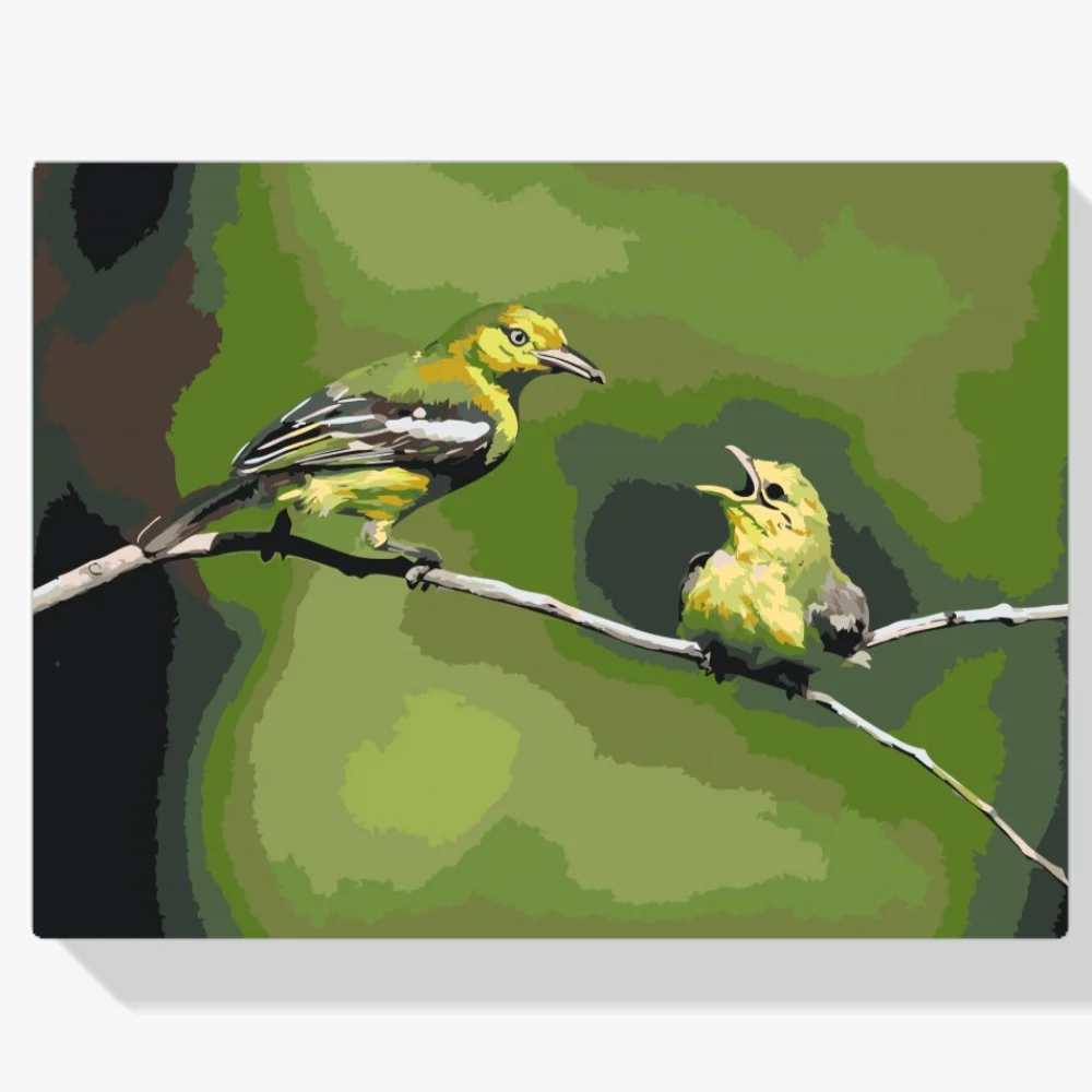 Pintura Diamante - Pájaros en el árbol