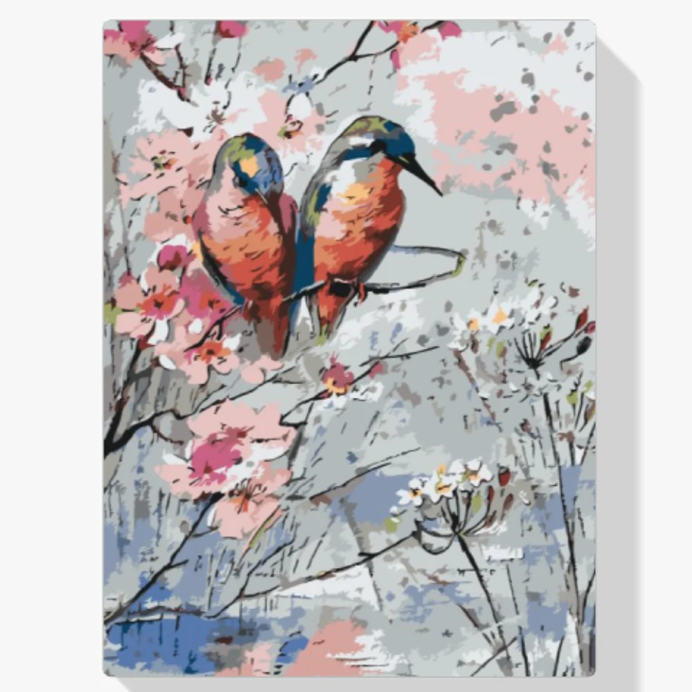 Pintura Diamante - Pájaros en una ramita