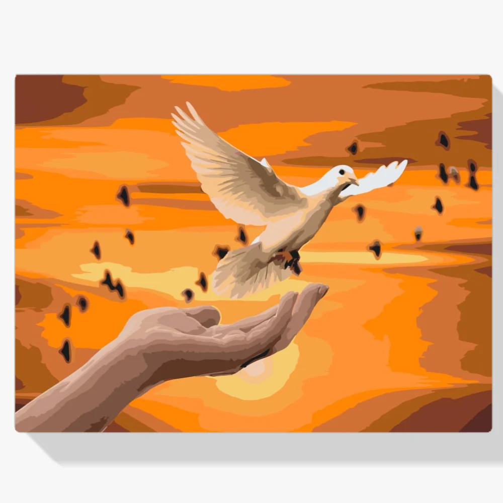 Pintura Diamante - Paloma blanca