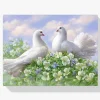 Pintura Diamante - Palomas blancas