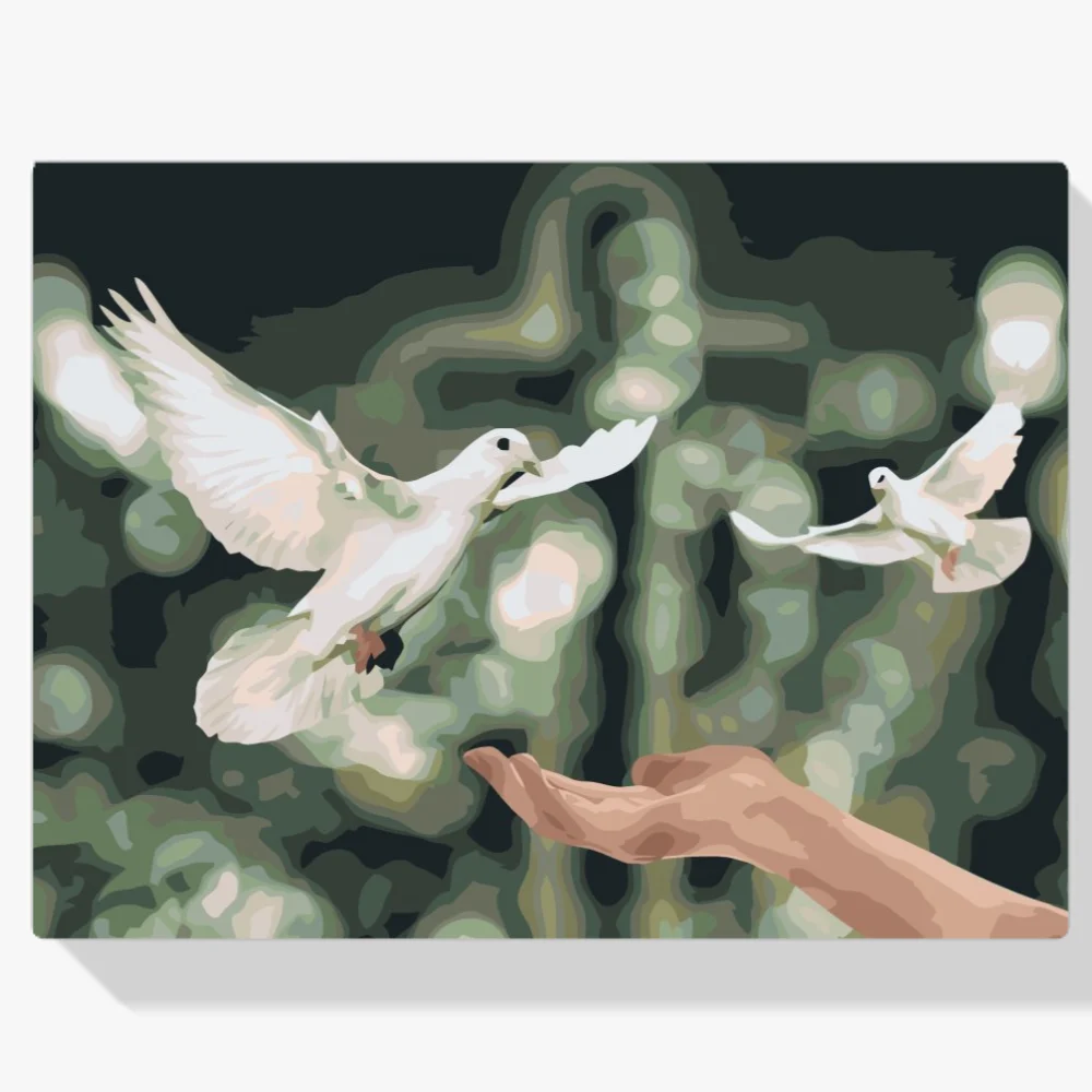 Pintura Diamante - Palomas de la paz