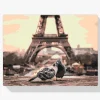 Pintura Diamante - Palomas en París