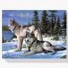 Pintura Diamante - Pareja de lobos
