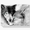 Pintura Diamante - Pareja de lobos blancos