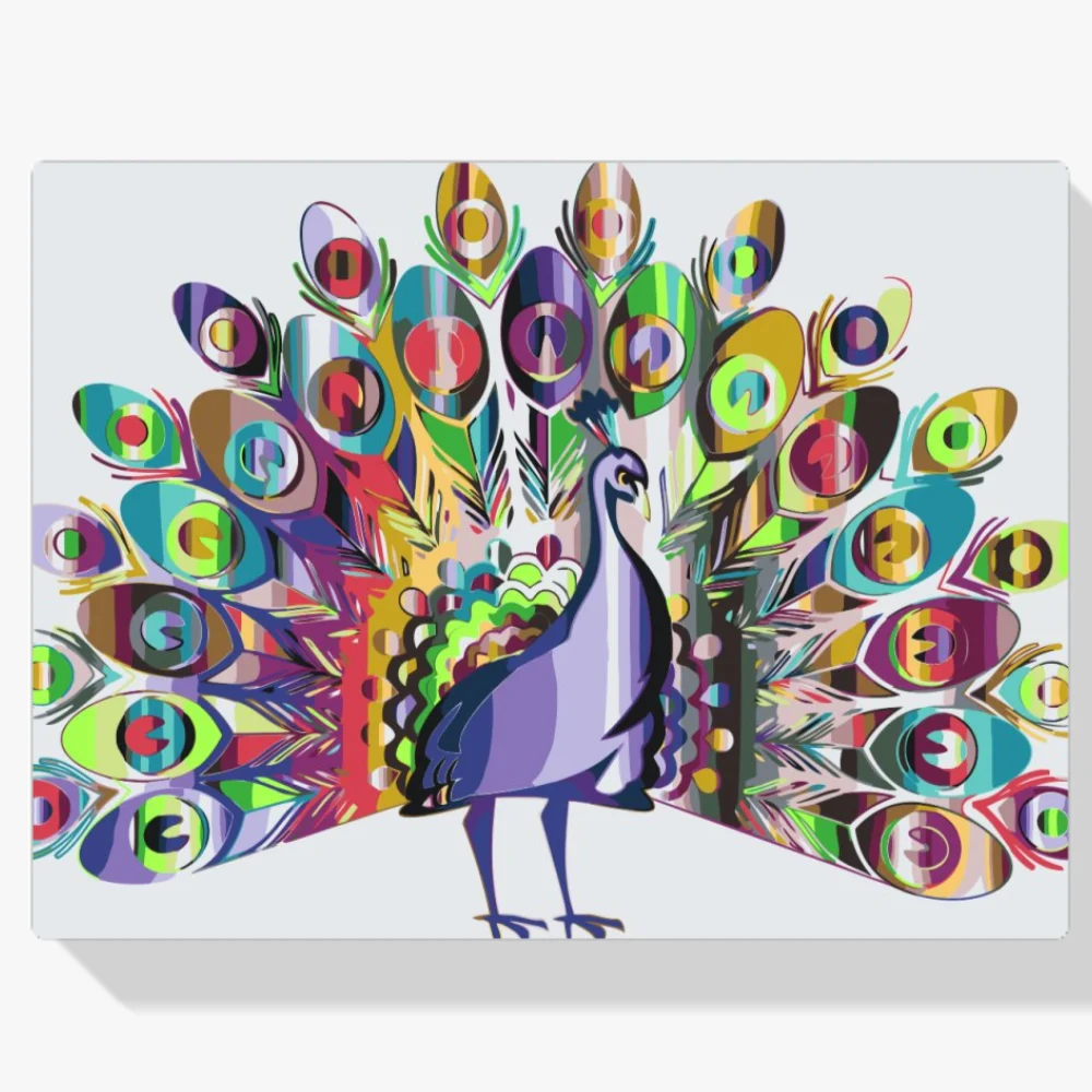 Pintura Diamante - Pavo reales colorido