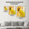 Pintura Diamante - Pavo real de color amarillo