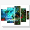 Pintura Diamante - Pavo real en un bosque de colores 5 paneles
