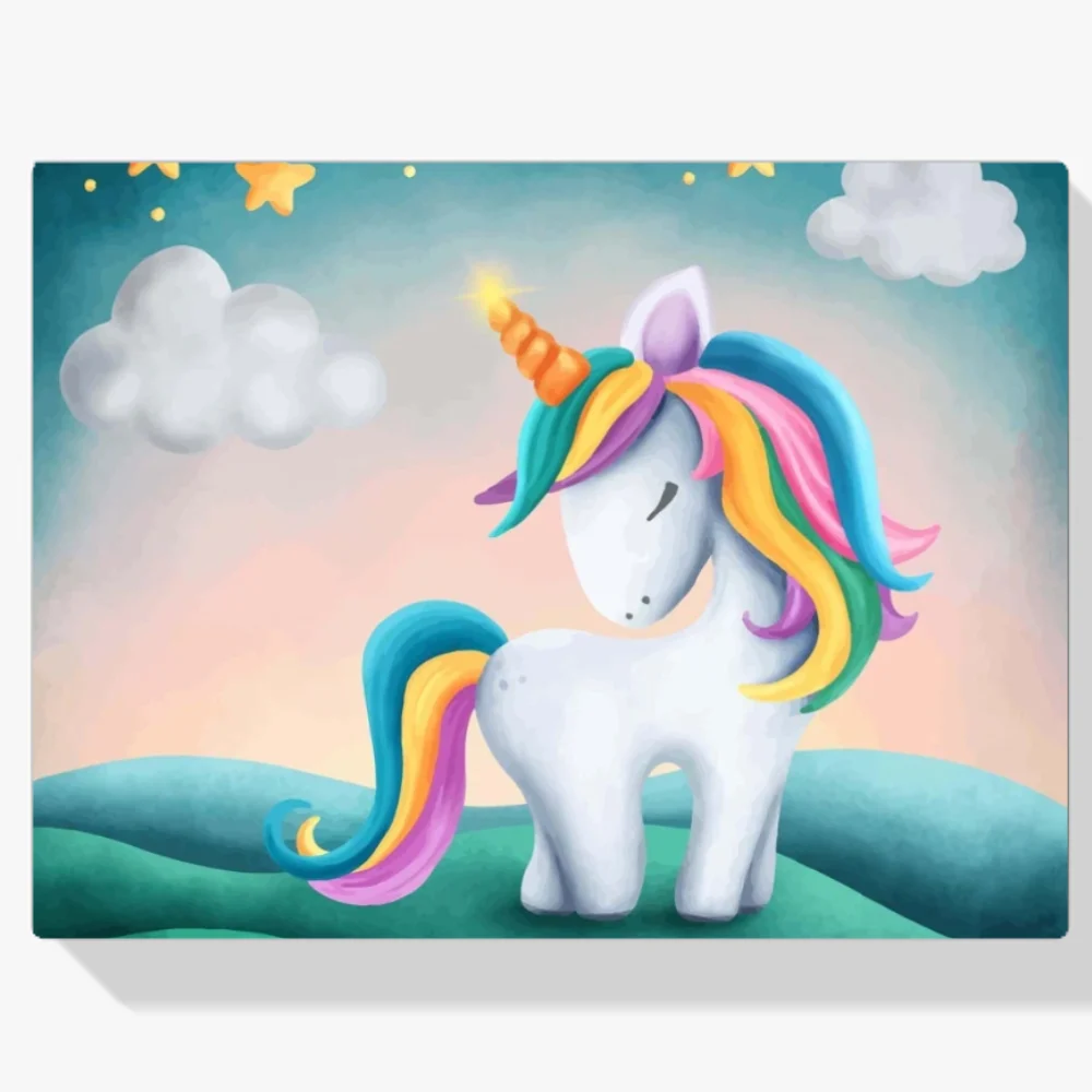 Pintura Diamante - Pequeño y lindo unicornio