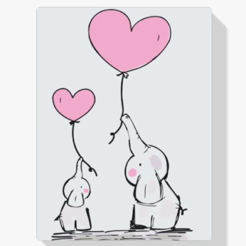 Pintura Diamante - Pequeños elefantes