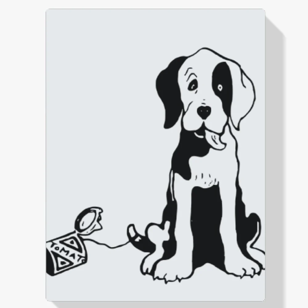 Pintura Diamante - Perro blanco y negro