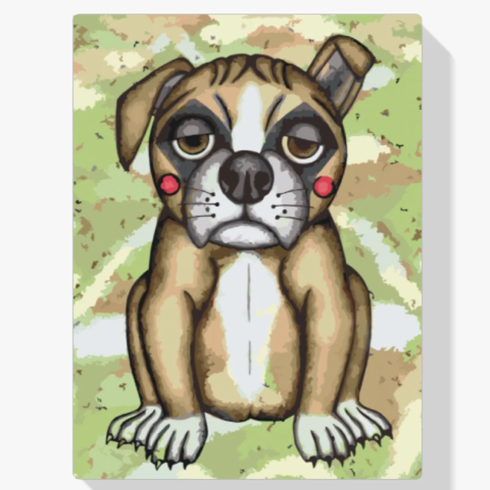 Pintura Diamante - Perro con mejillas rosadas