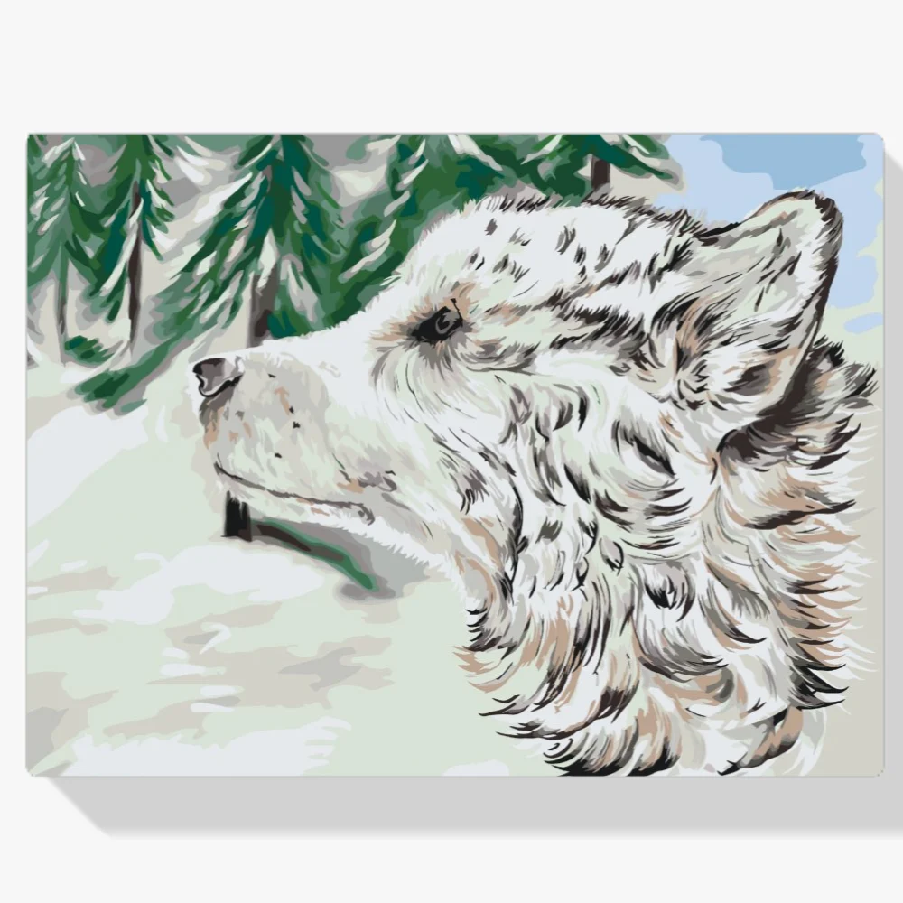 Pintura Diamante - Perro en la nieve