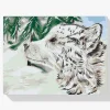 Pintura Diamante - Perro en la nieve