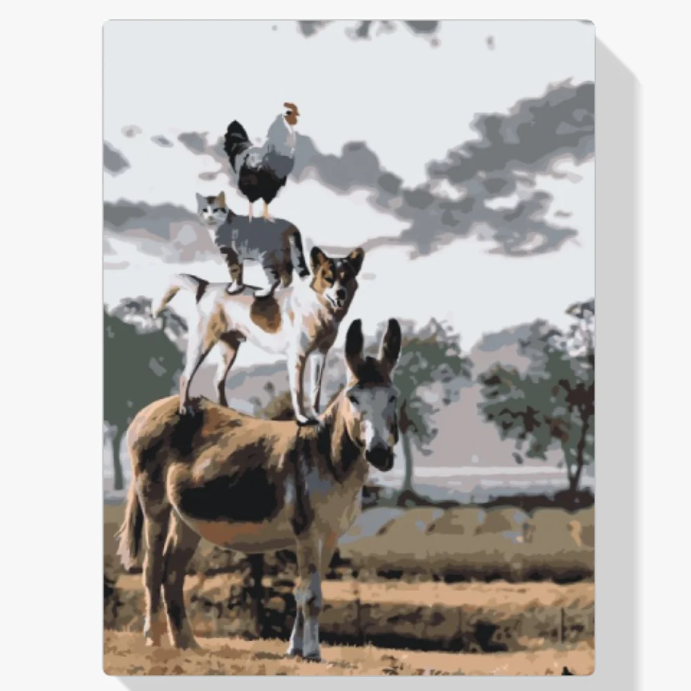 Pintura Diamante - Pirámide de animales