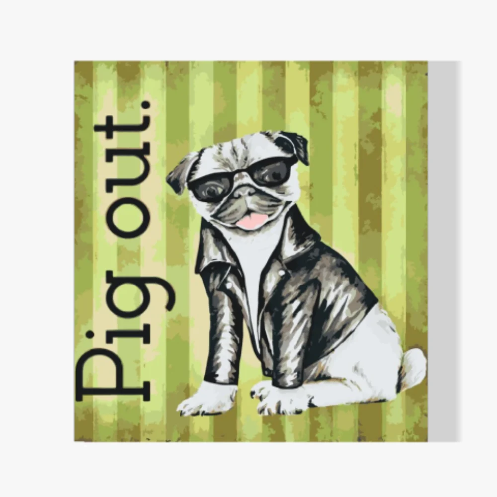 Pintura Diamante - Pug con gafas