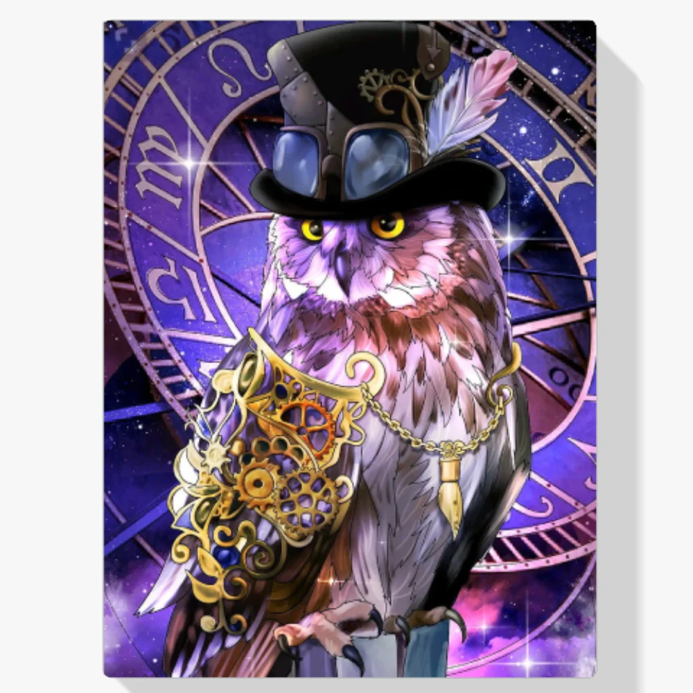 Pintura Diamante - Reloj búho