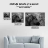 Pintura Diamante - Retrato animale de un montañés escocés en blanco y negro