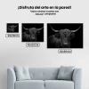 Pintura Diamante - Retrato en blanco y negro de un montañés escocés peludo