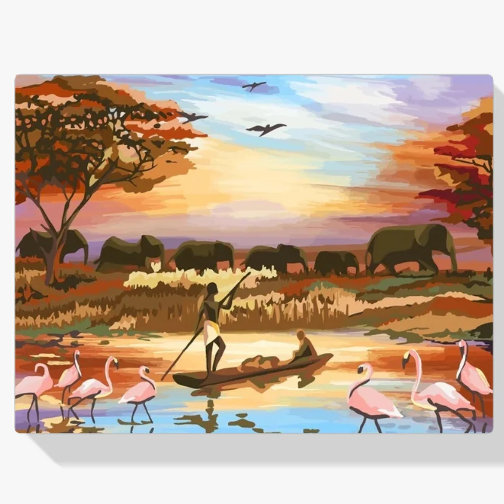 Pintura Diamante - Reunión en África