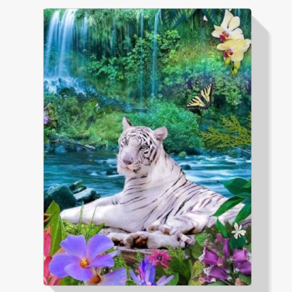 Pintura Diamante - Tigre blanco