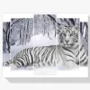 Pintura Diamante - Tigre blanco 5 paneles